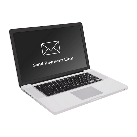 Laptop illustration displaying Send Payment Link